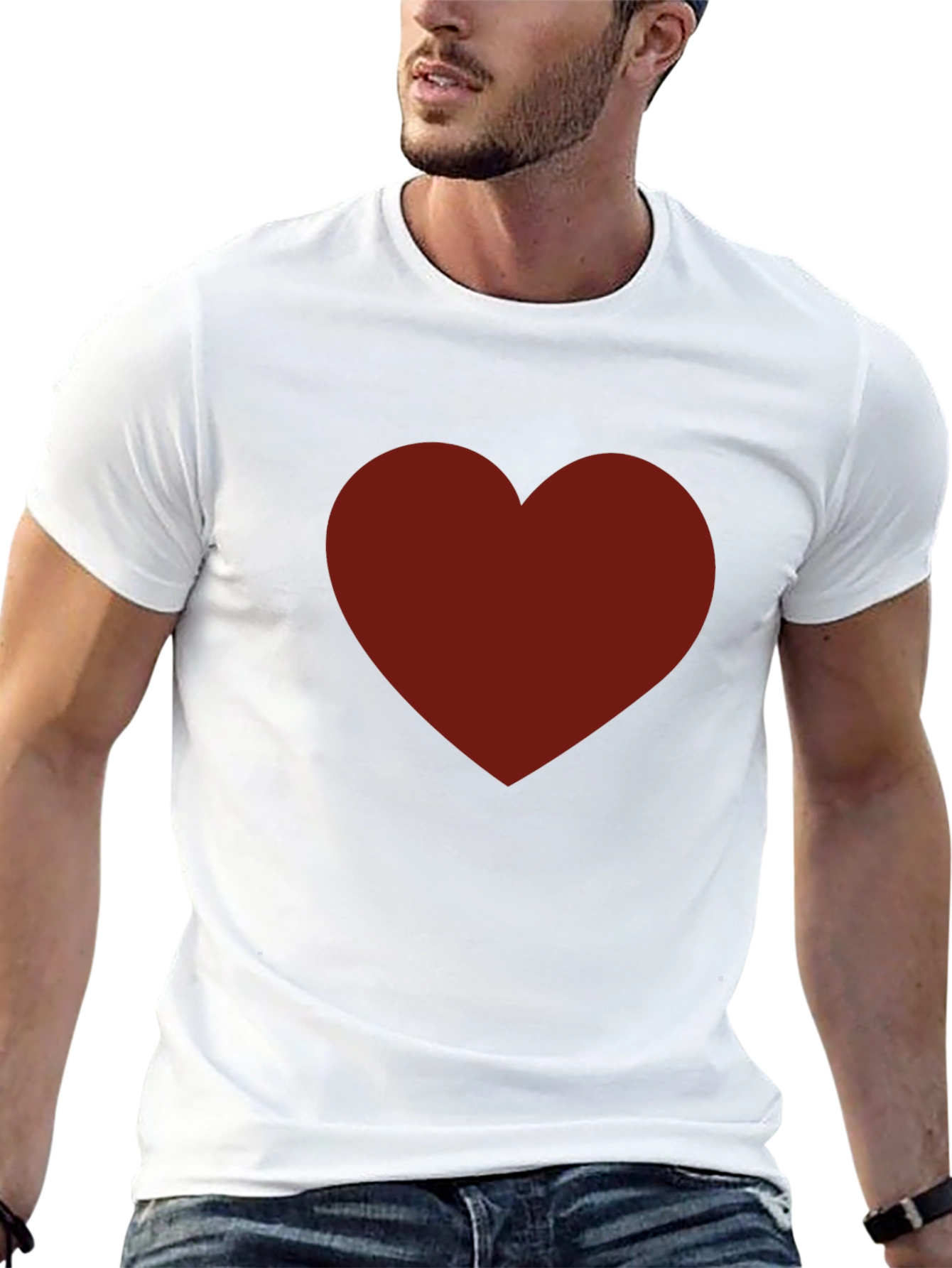 Bold Heart Graphic Black T-Shirt for Men