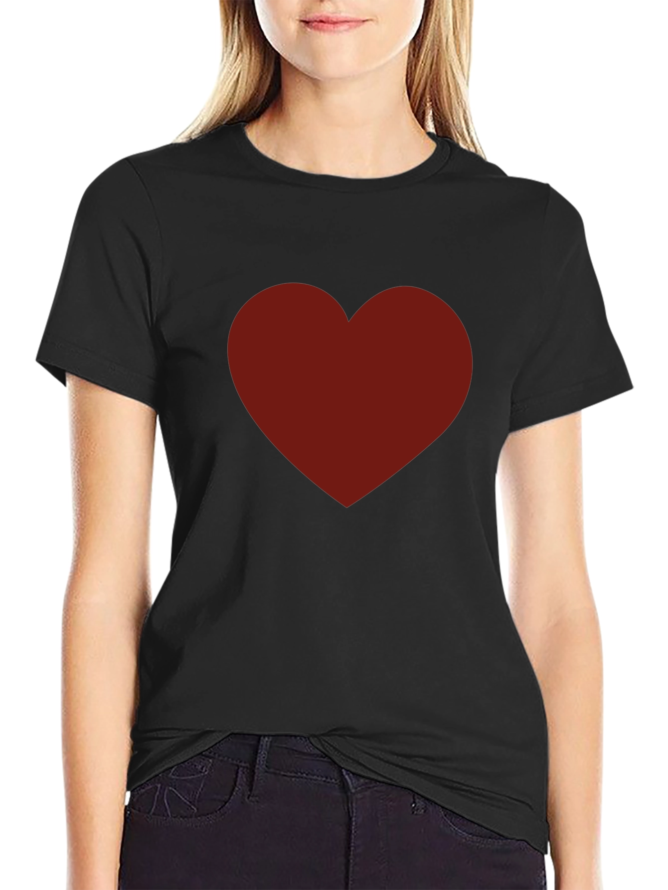 Bold Heart Graphic Black T-Shirt for Men