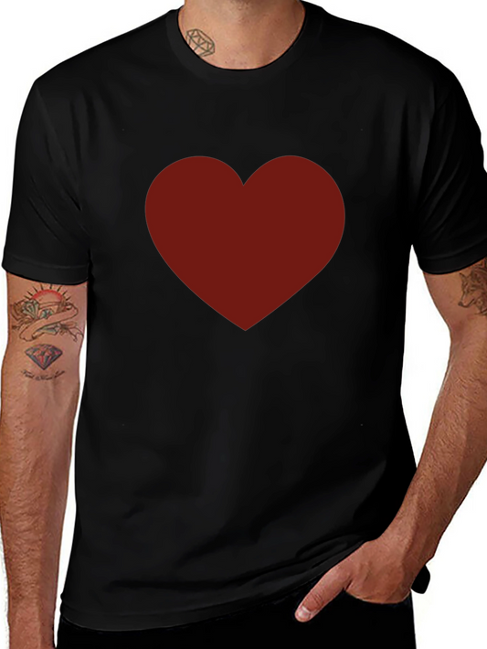 Bold Heart Graphic Black T-Shirt for Men