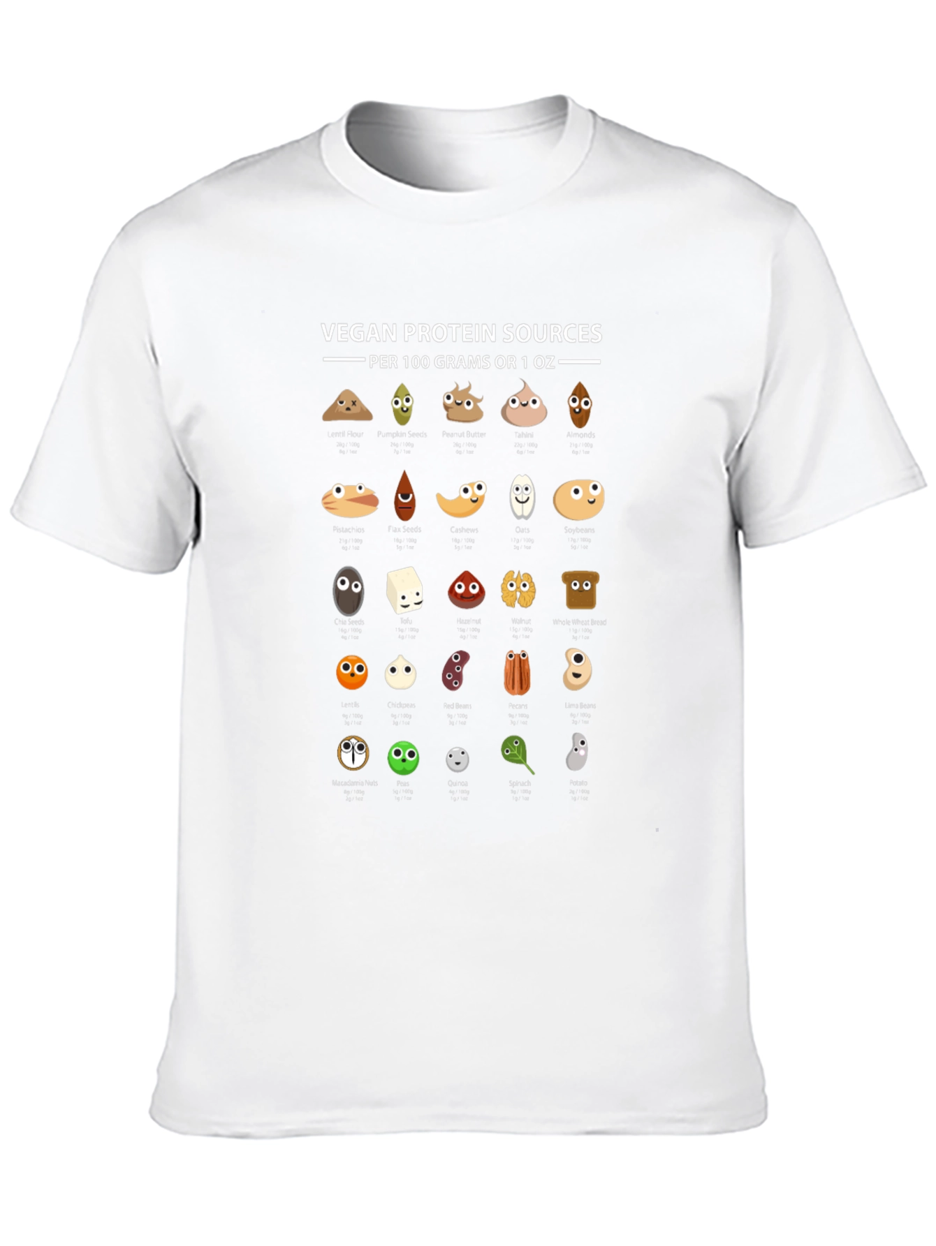 Vegan Protein Sources Black T-Shirt