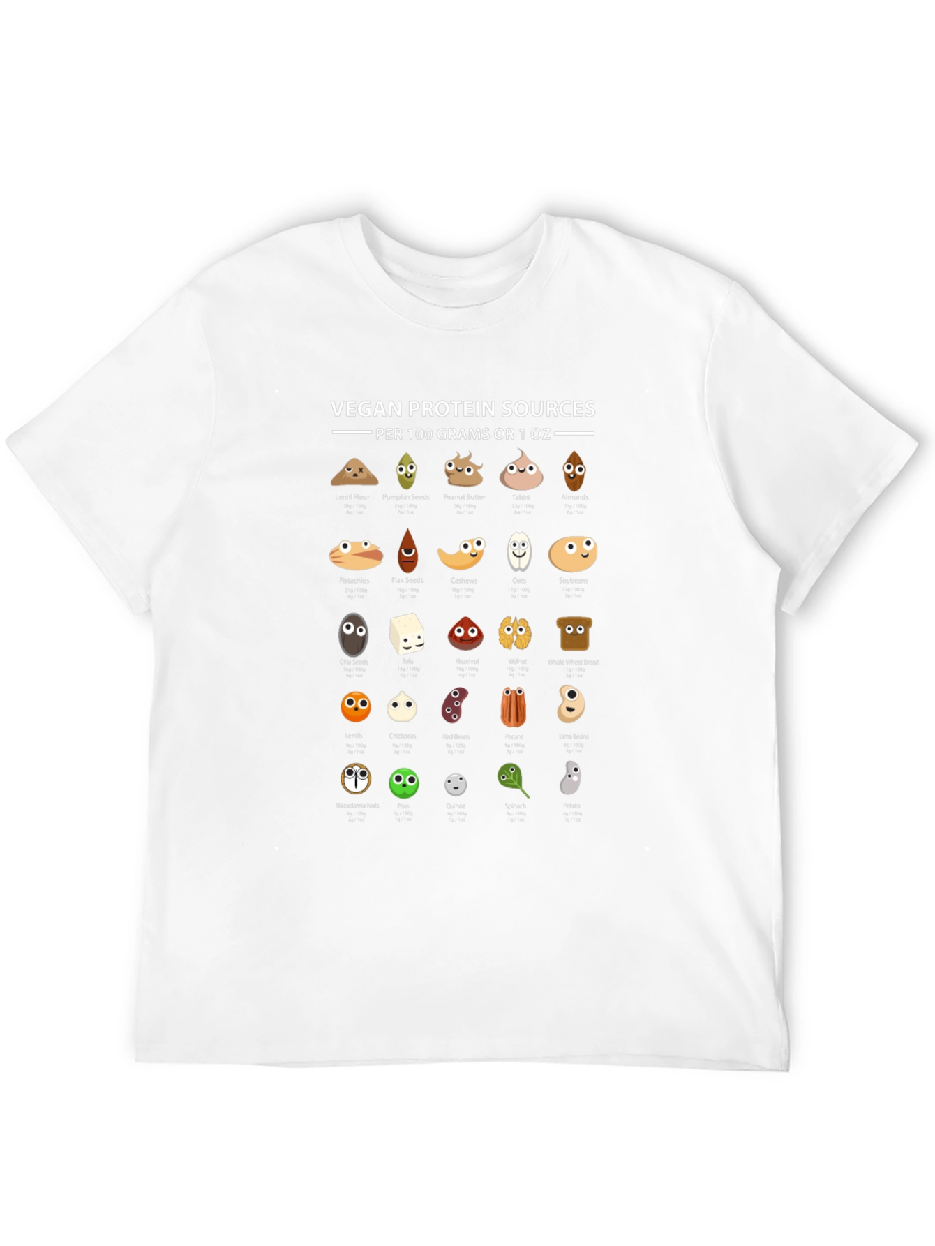 Vegan Protein Sources Black T-Shirt