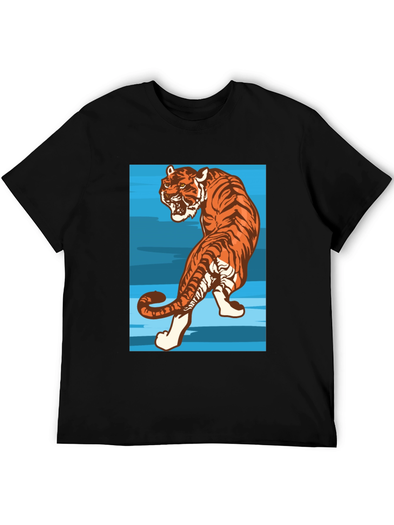 Tiger Graphic Tee - Mens Black T-Shirt