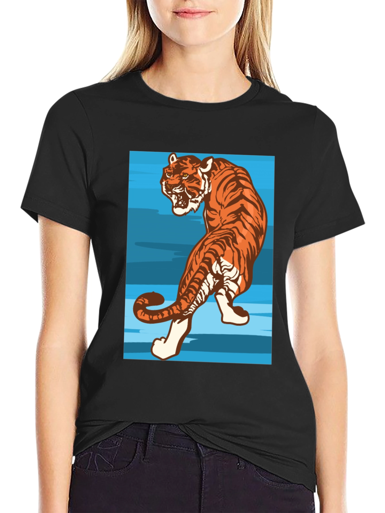 Tiger Graphic Tee - Mens Black T-Shirt