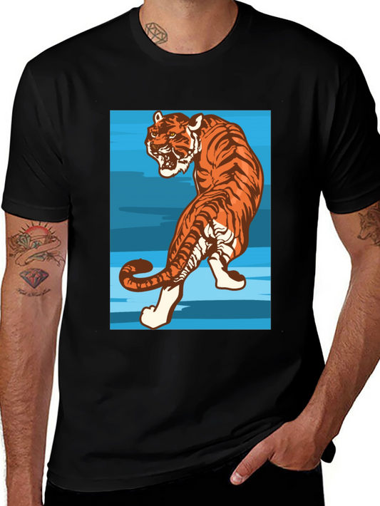 Tiger Graphic Tee - Mens Black T-Shirt