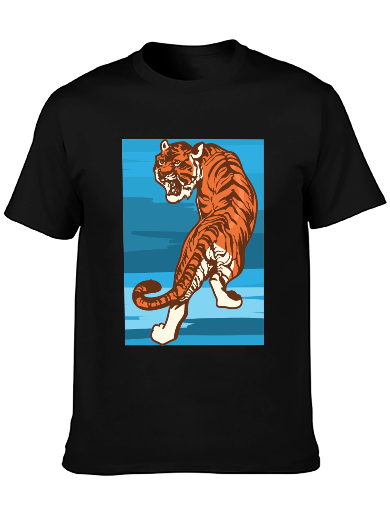 Tiger Graphic Tee - Mens Black T-Shirt