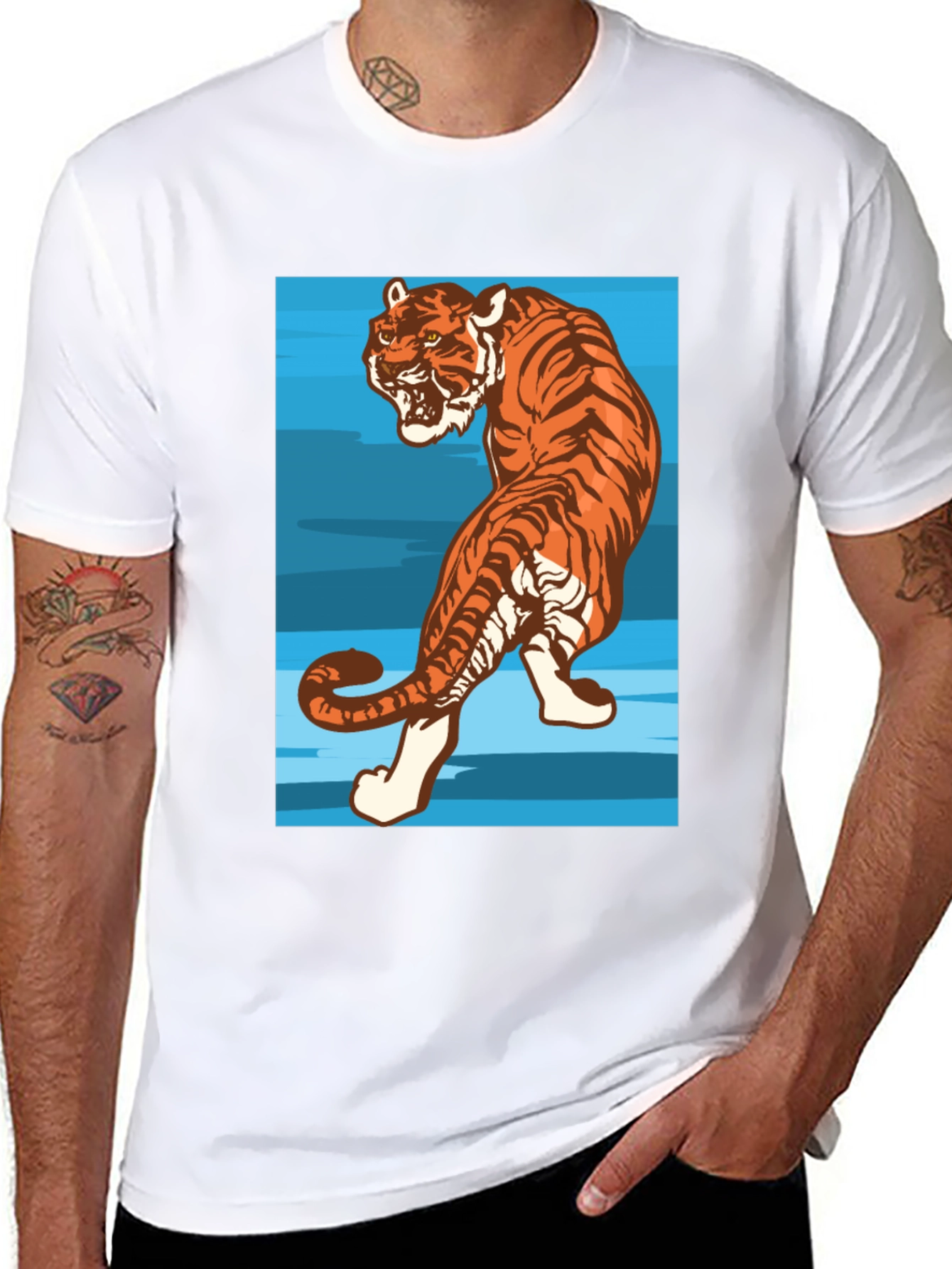 Tiger Graphic Tee - Mens Black T-Shirt