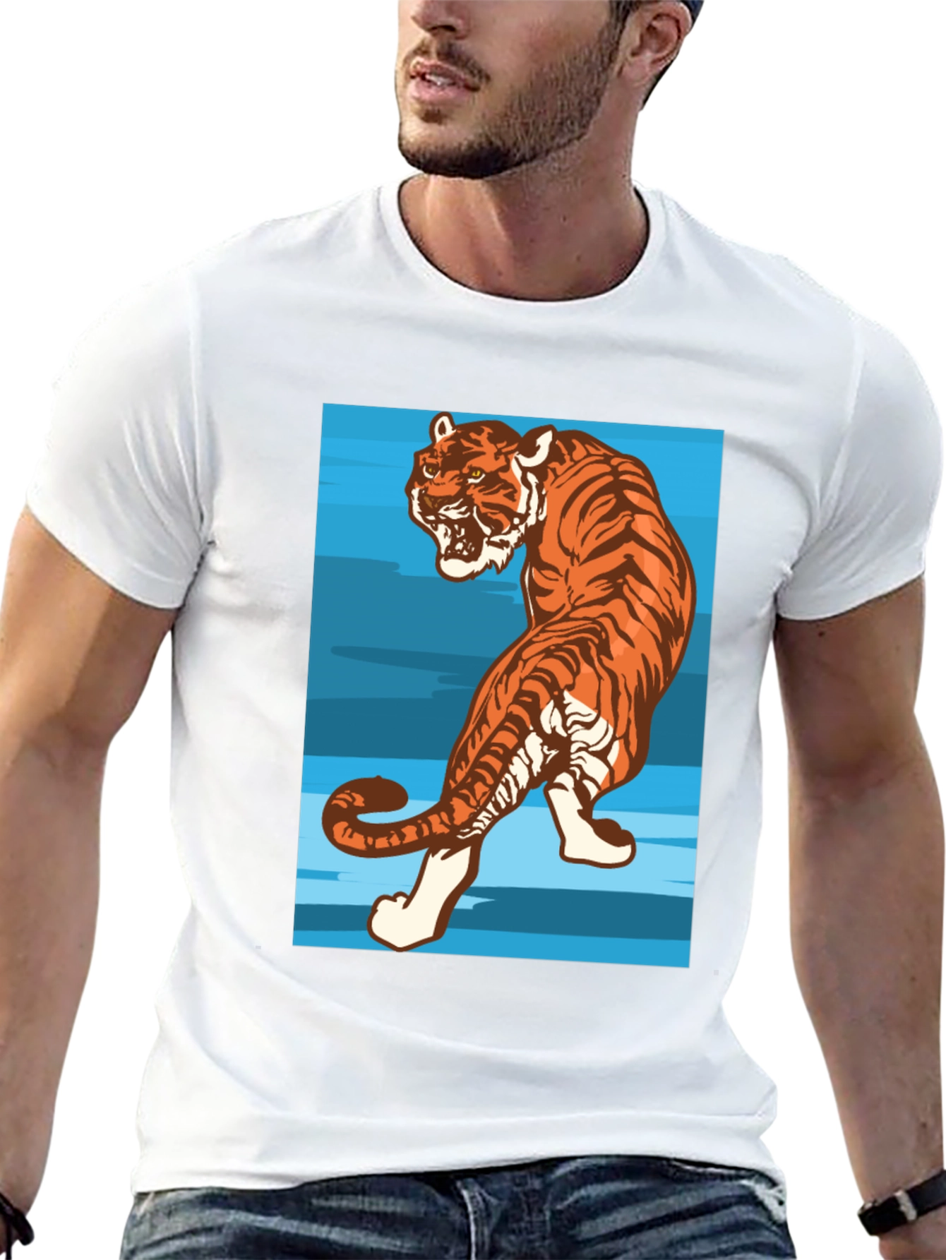 Tiger Graphic Tee - Mens Black T-Shirt