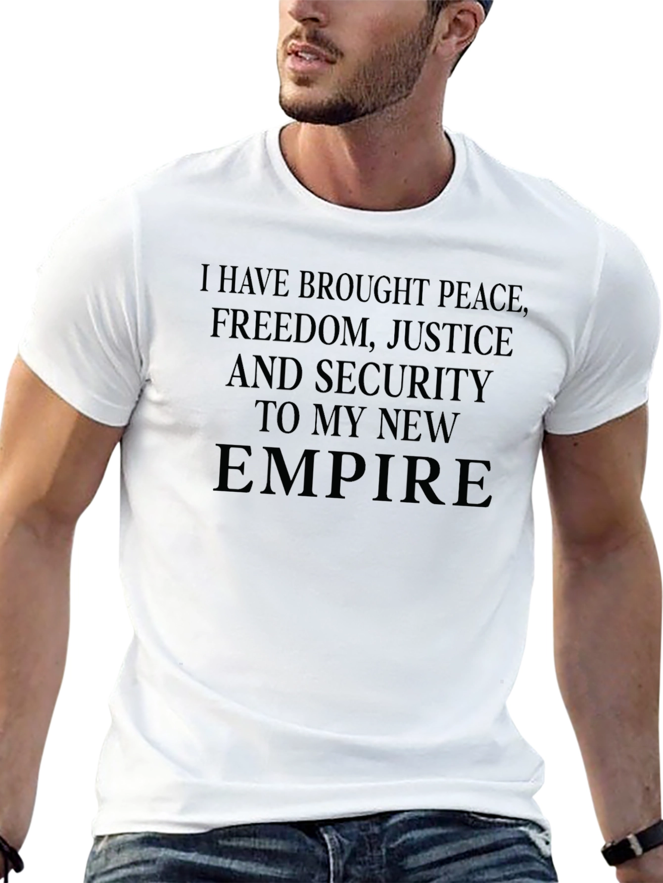 Peace Freedom Justice Empire Graphic T-Shirt