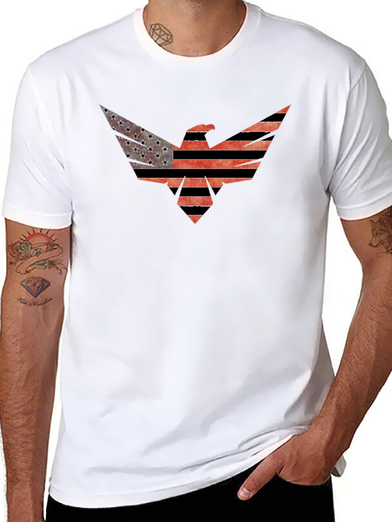 American Flag Eagle Graphic Tee - Patriotic Style