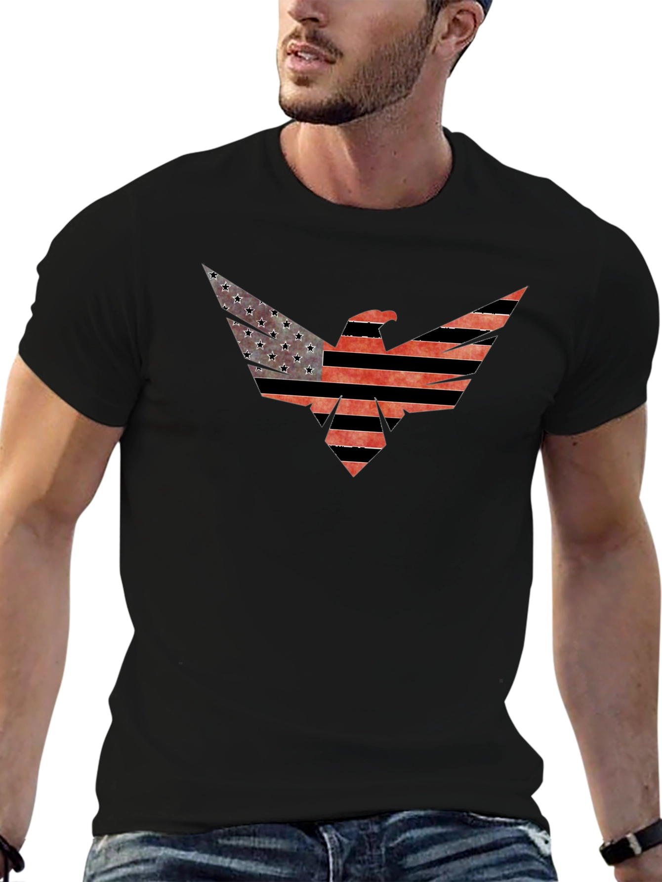 American Flag Eagle Graphic Tee - Patriotic Style