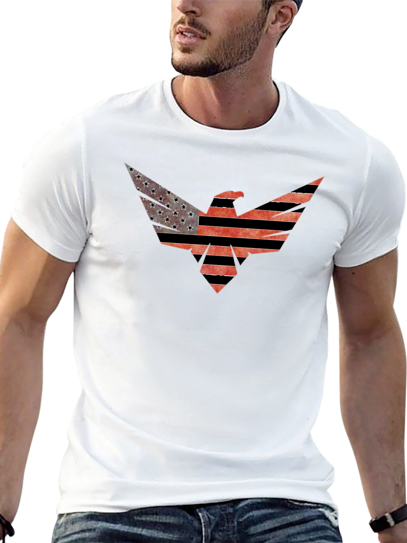American Flag Eagle Graphic Tee - Patriotic Style
