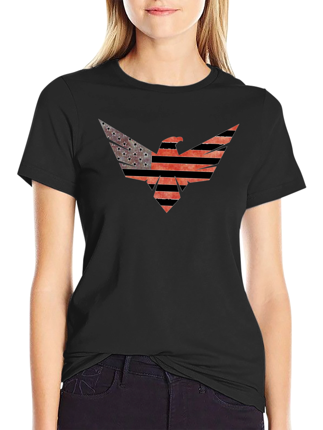 American Flag Eagle Graphic Tee - Patriotic Style