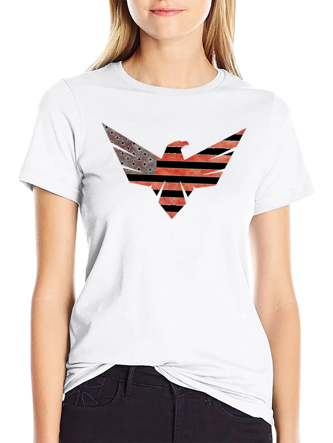 American Flag Eagle Graphic Tee - Patriotic Style