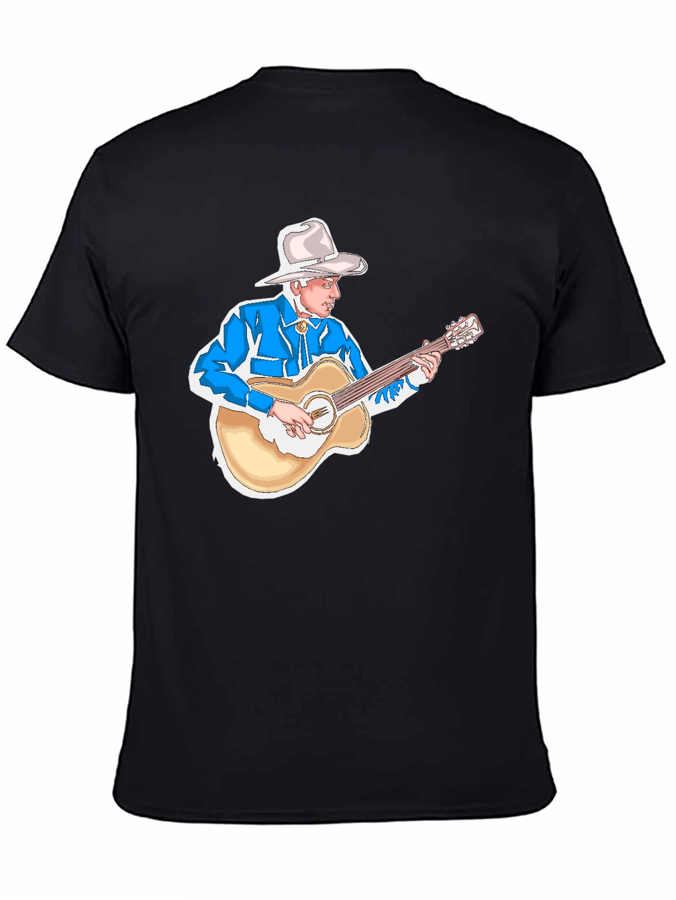 Cowboy Guitarist Black T-Shirt