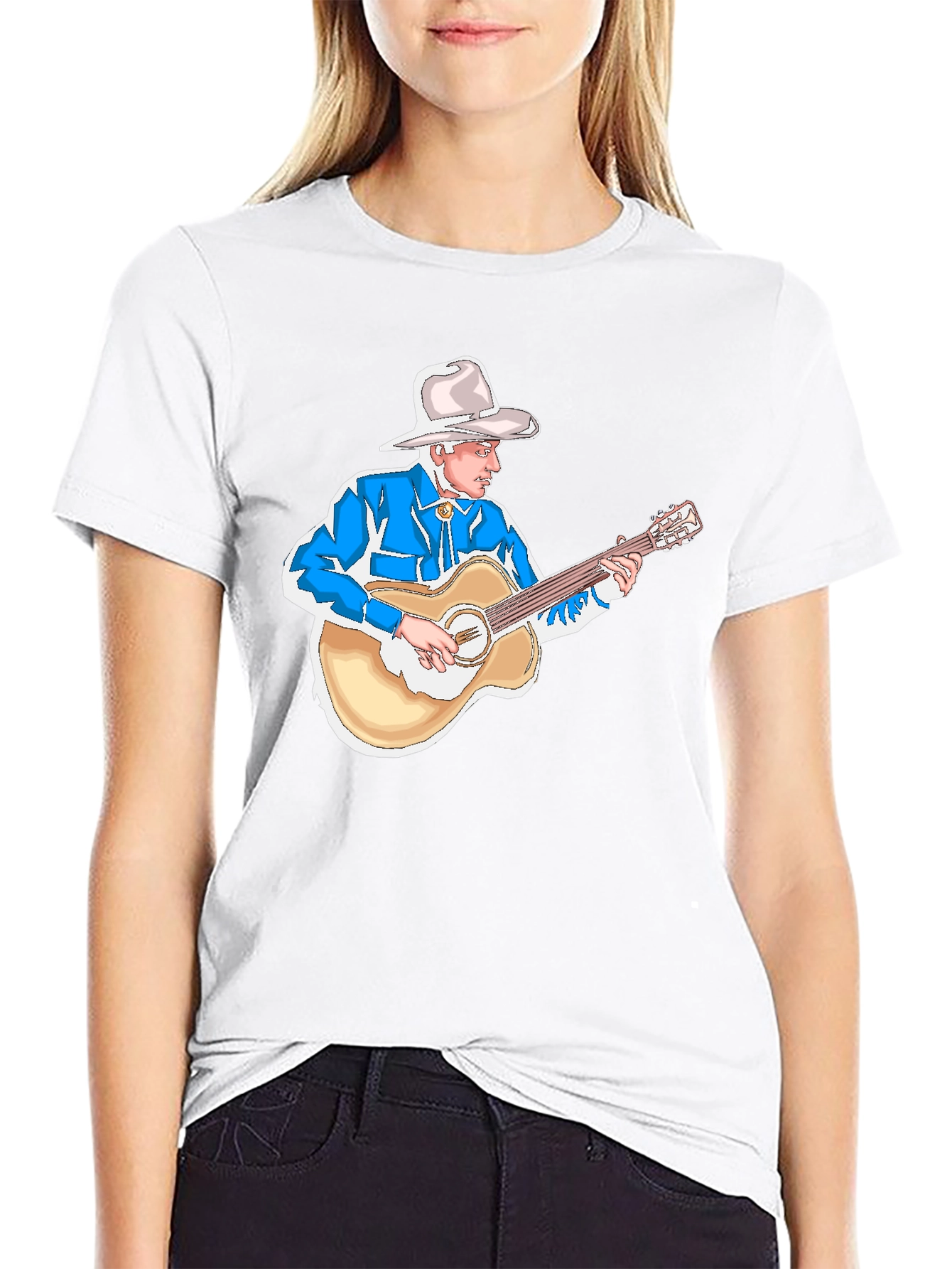 Cowboy Guitarist Black T-Shirt