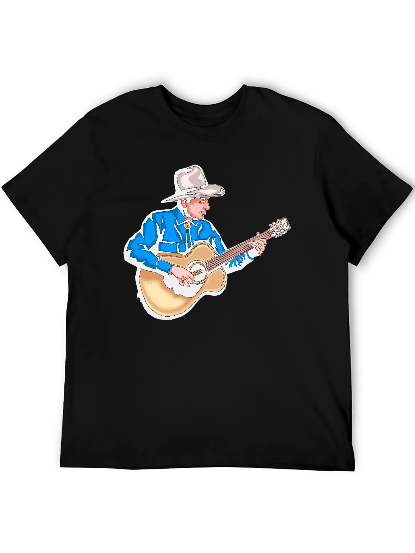 Cowboy Guitarist Black T-Shirt