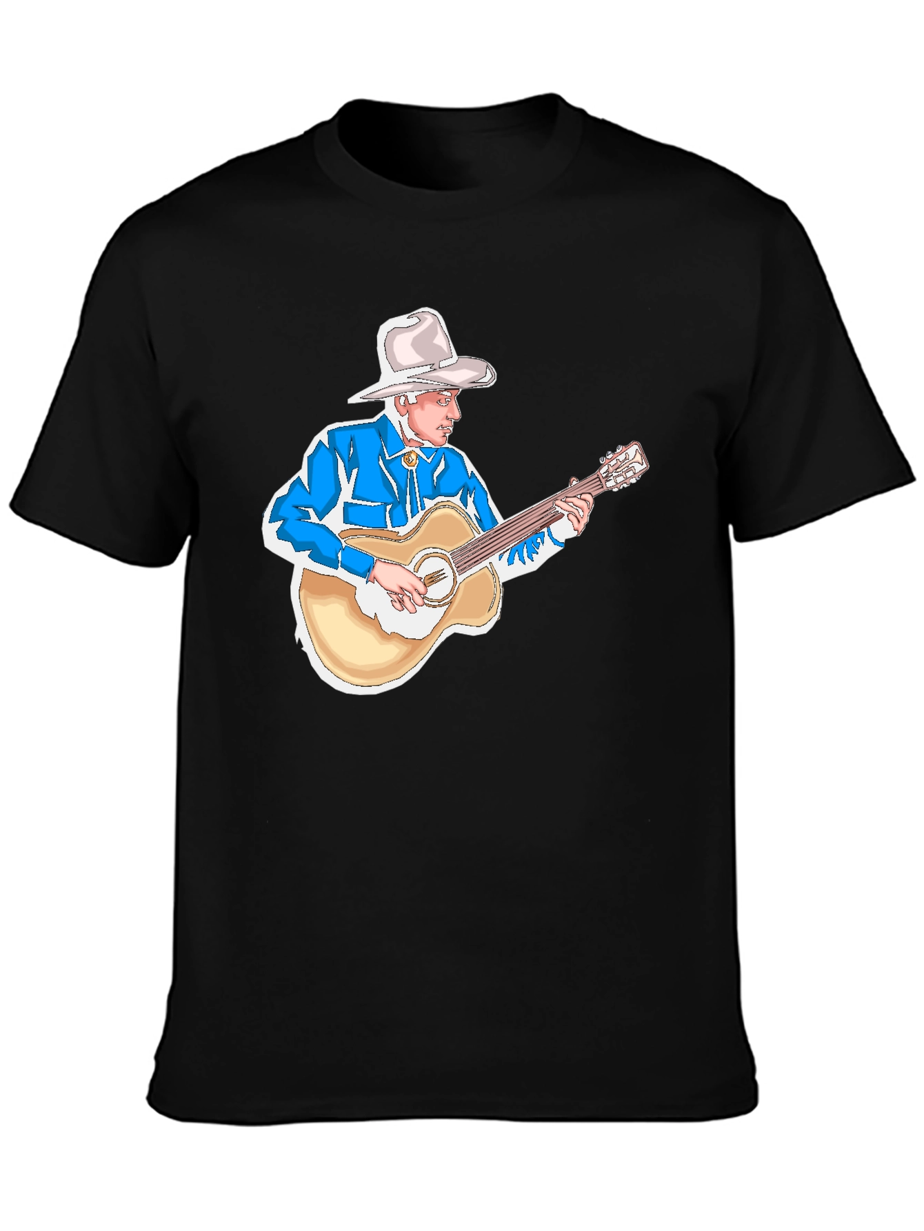 Cowboy Guitarist Black T-Shirt