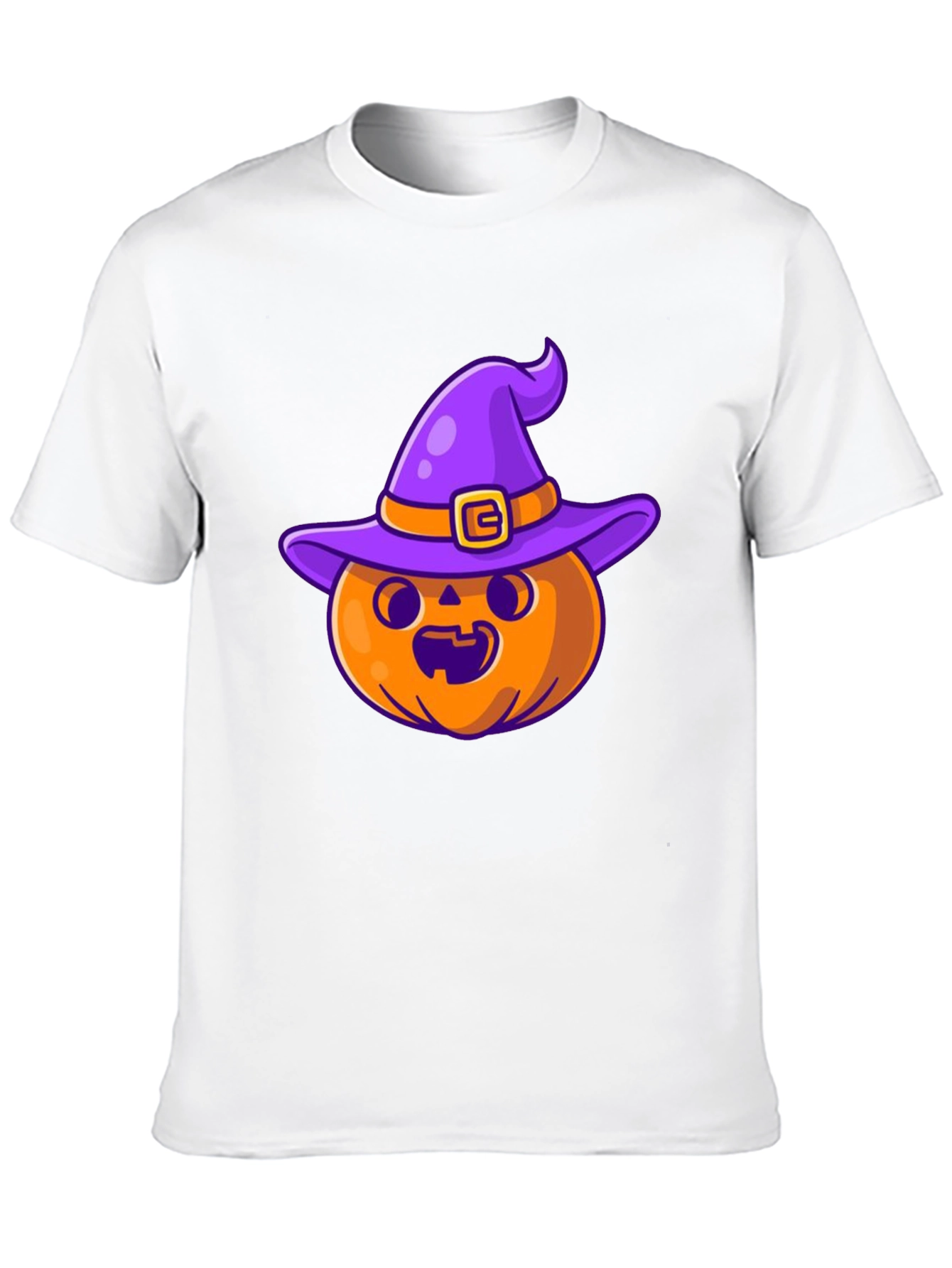 Halloween Pumpkin Witch Hat Black T-Shirt