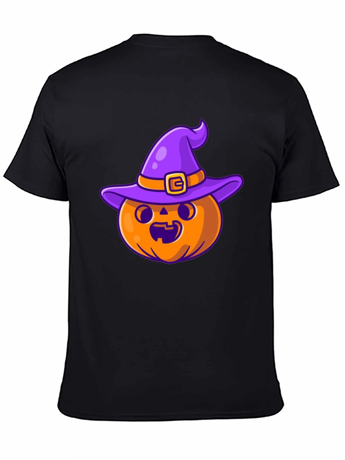Halloween Pumpkin Witch Hat Black T-Shirt