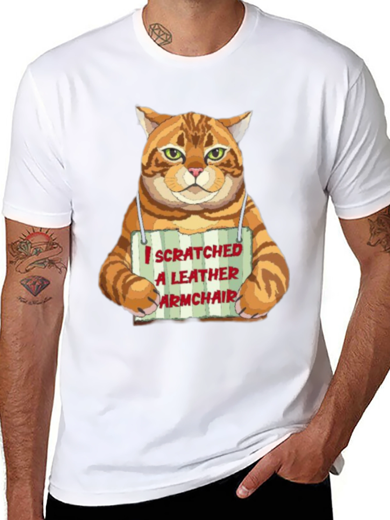 I Scratched a Leather Armchair Cat T-Shirt