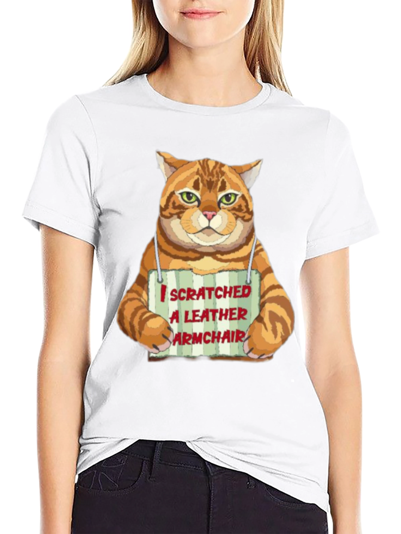 I Scratched a Leather Armchair Cat T-Shirt