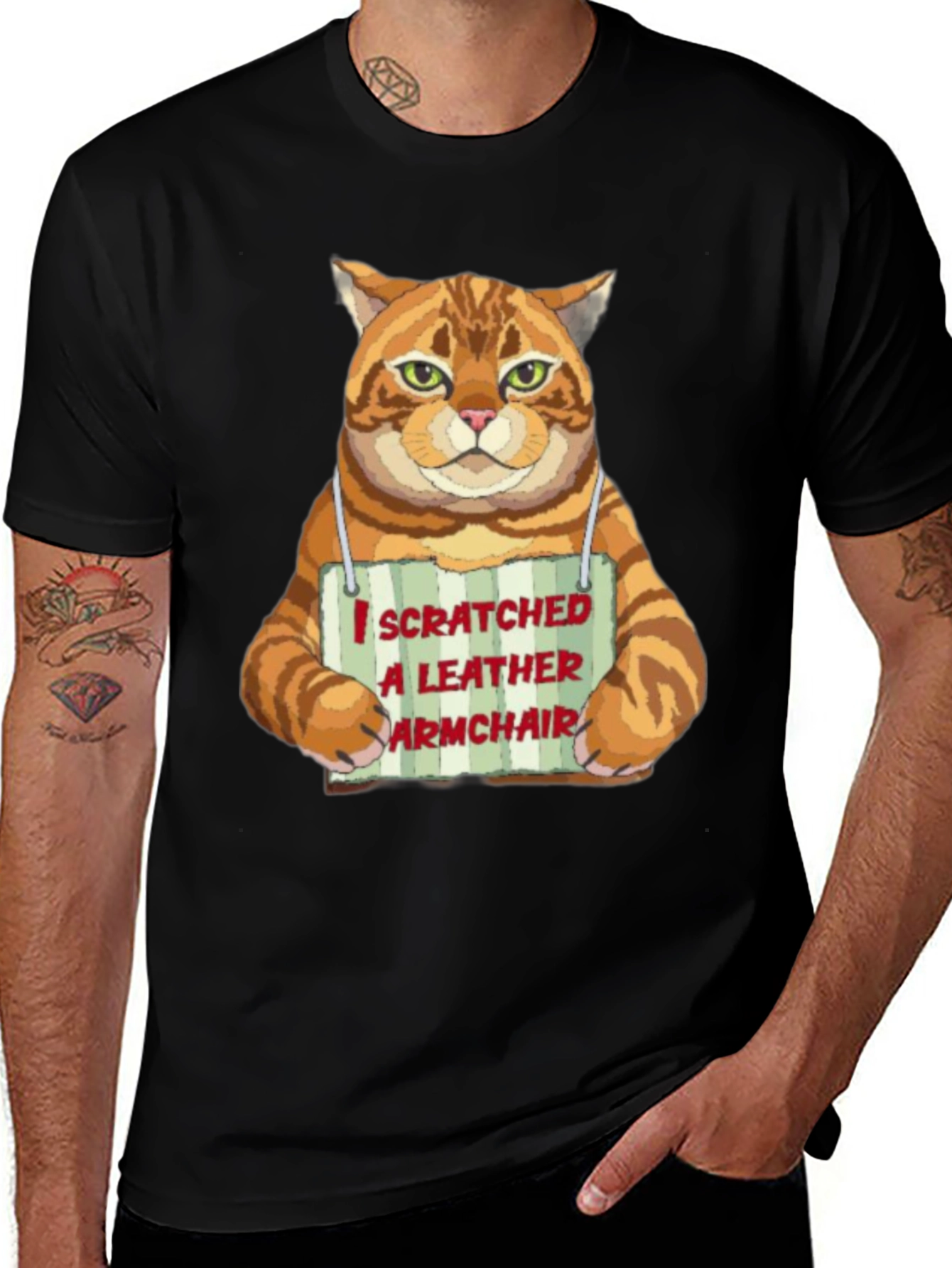 I Scratched a Leather Armchair Cat T-Shirt