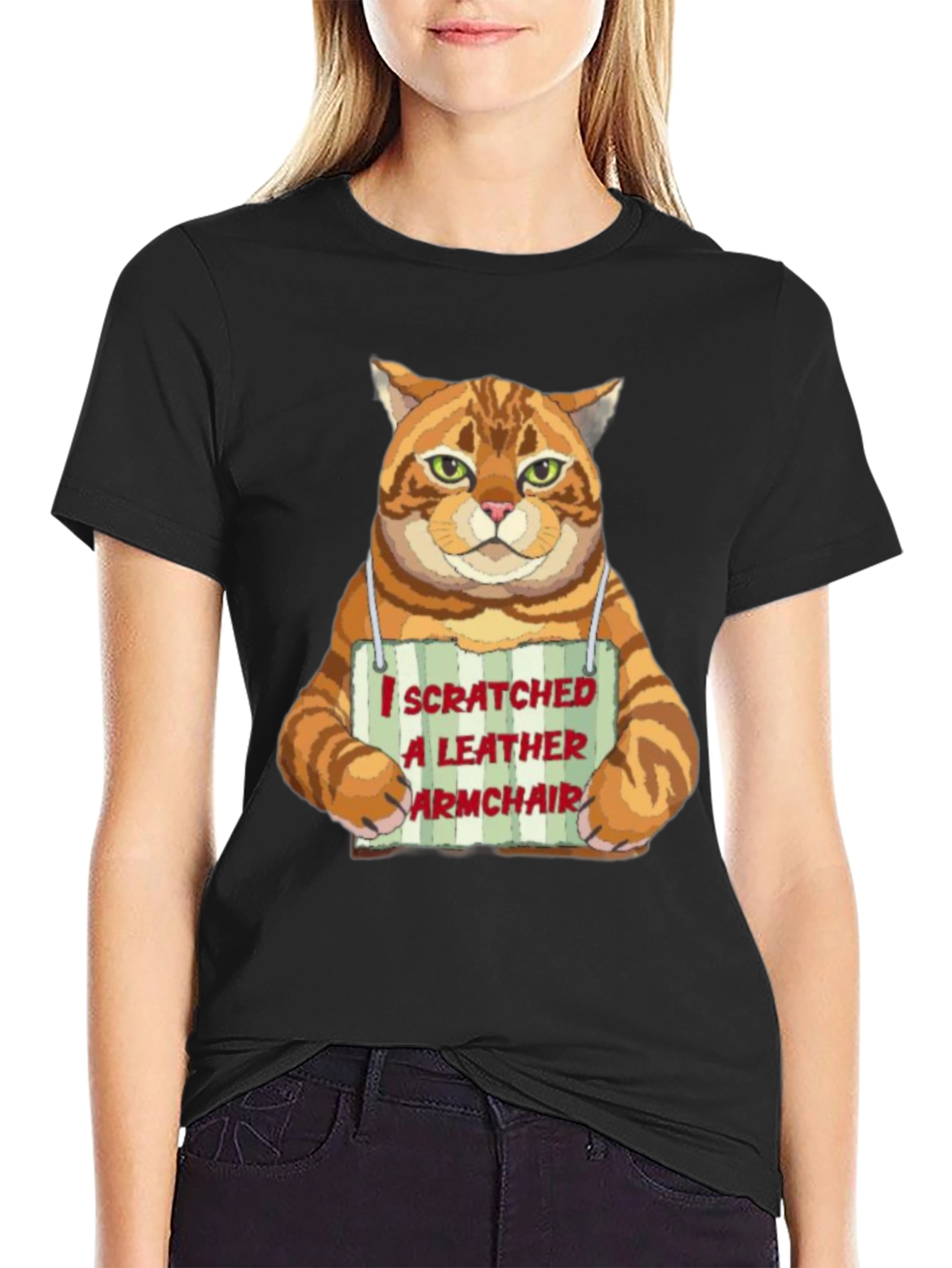 I Scratched a Leather Armchair Cat T-Shirt