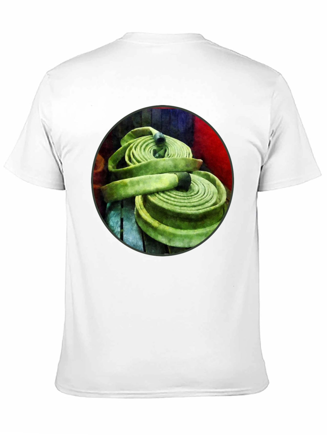 Fire Hose Graphic Tee - Black Crew Neck T-Shirt