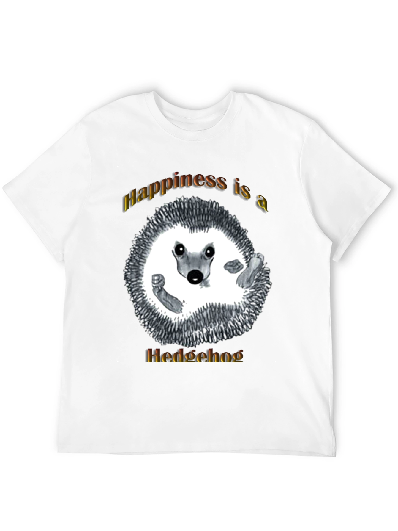 Happiness Hedgehog Graphic T-Shirt - Black
