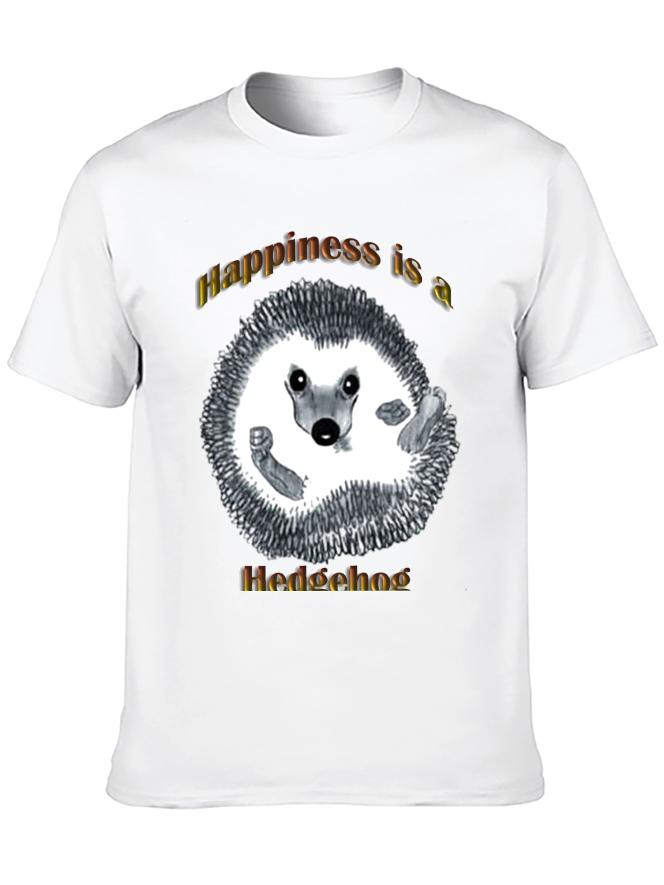Happiness Hedgehog Graphic T-Shirt - Black