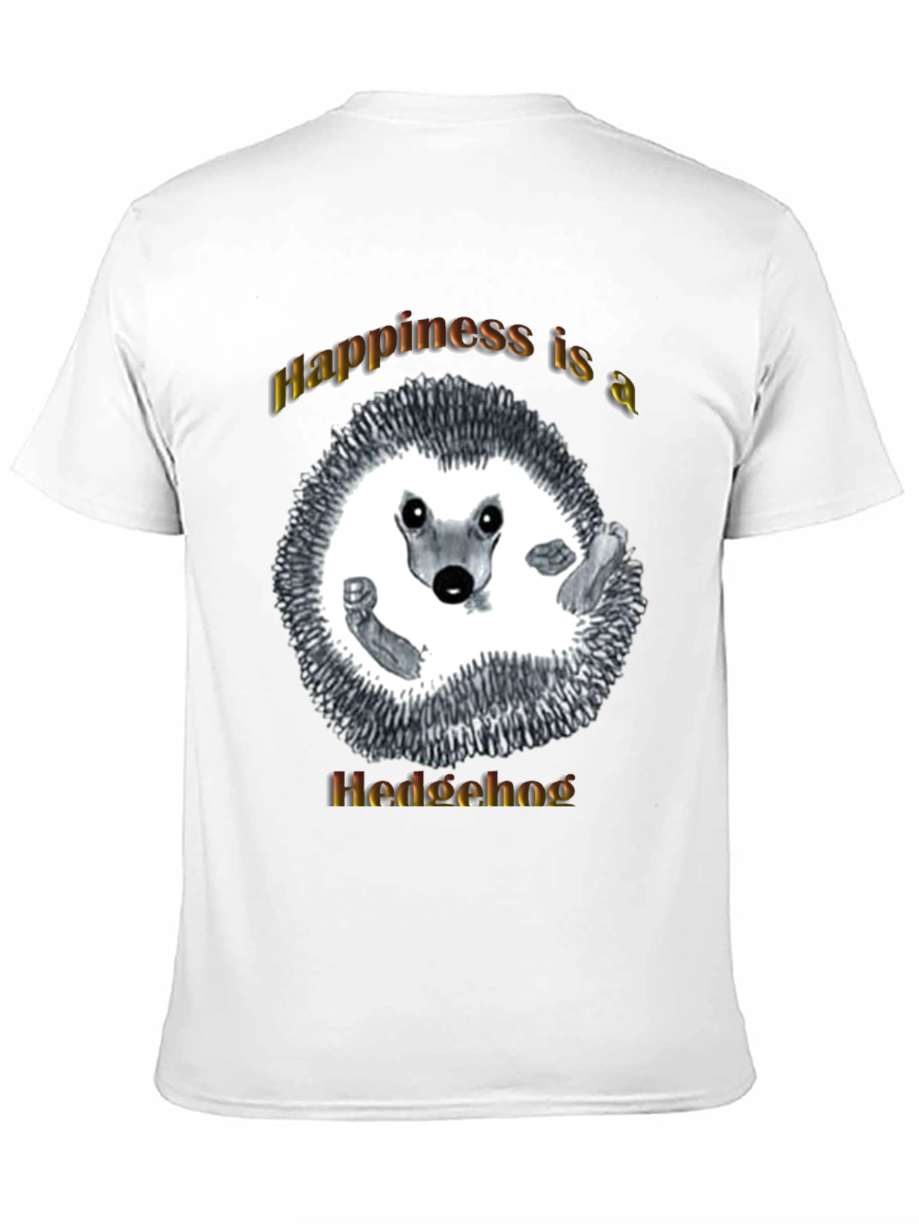 Happiness Hedgehog Graphic T-Shirt - Black