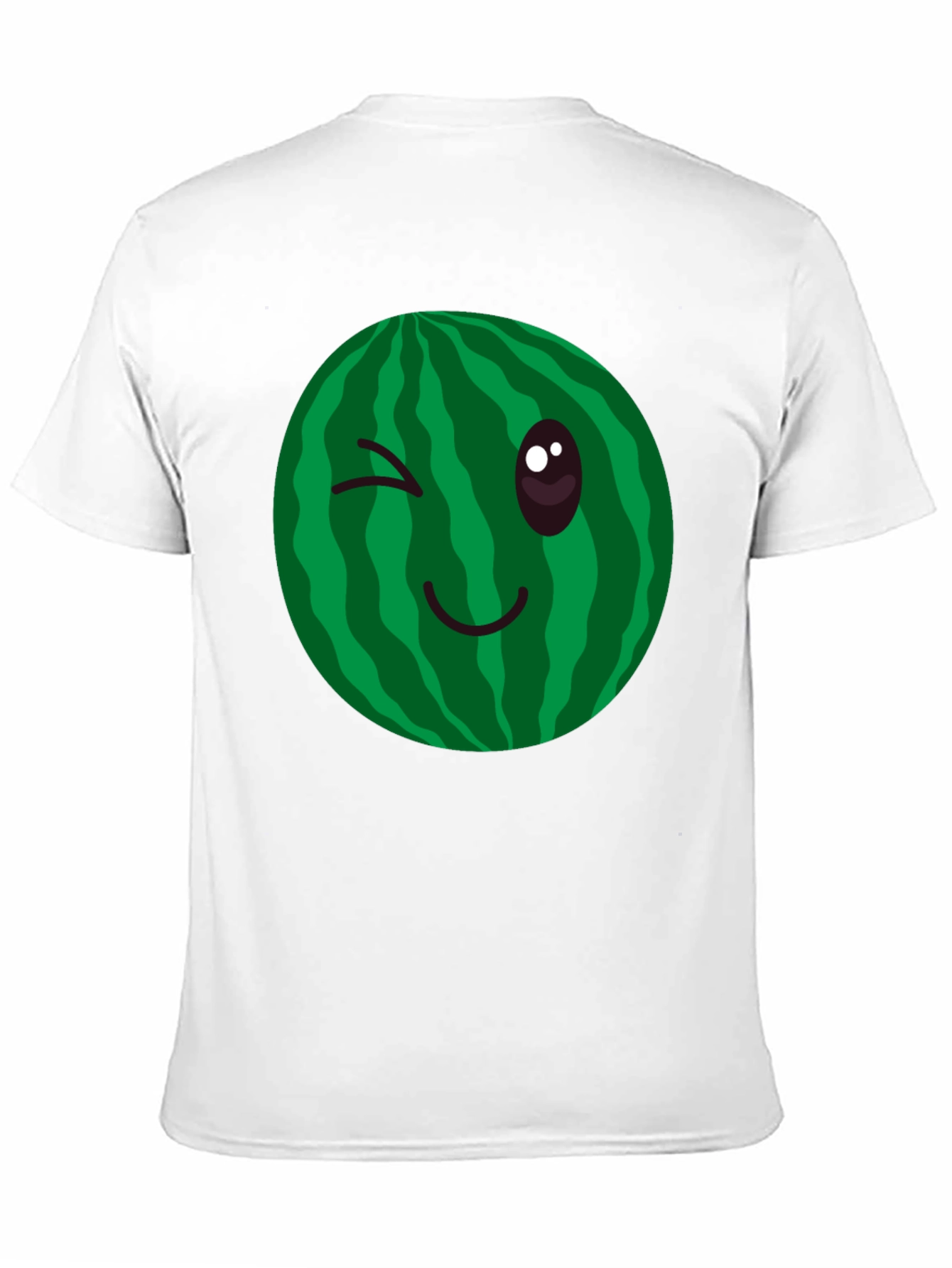 Winking Watermelon Graphic T-Shirt - Black Cotton Tee