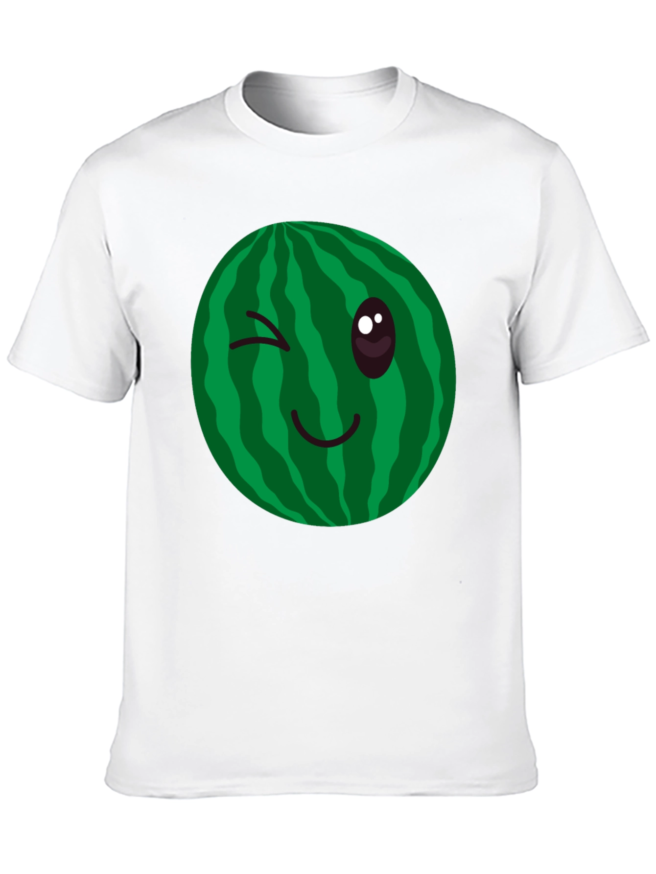 Winking Watermelon Graphic T-Shirt - Black Cotton Tee