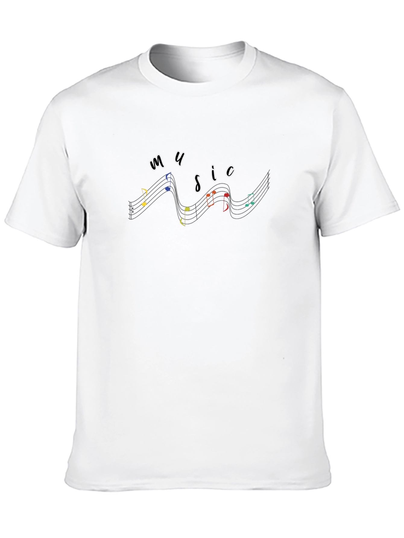 Music Notes Graphic Black T-Shirt