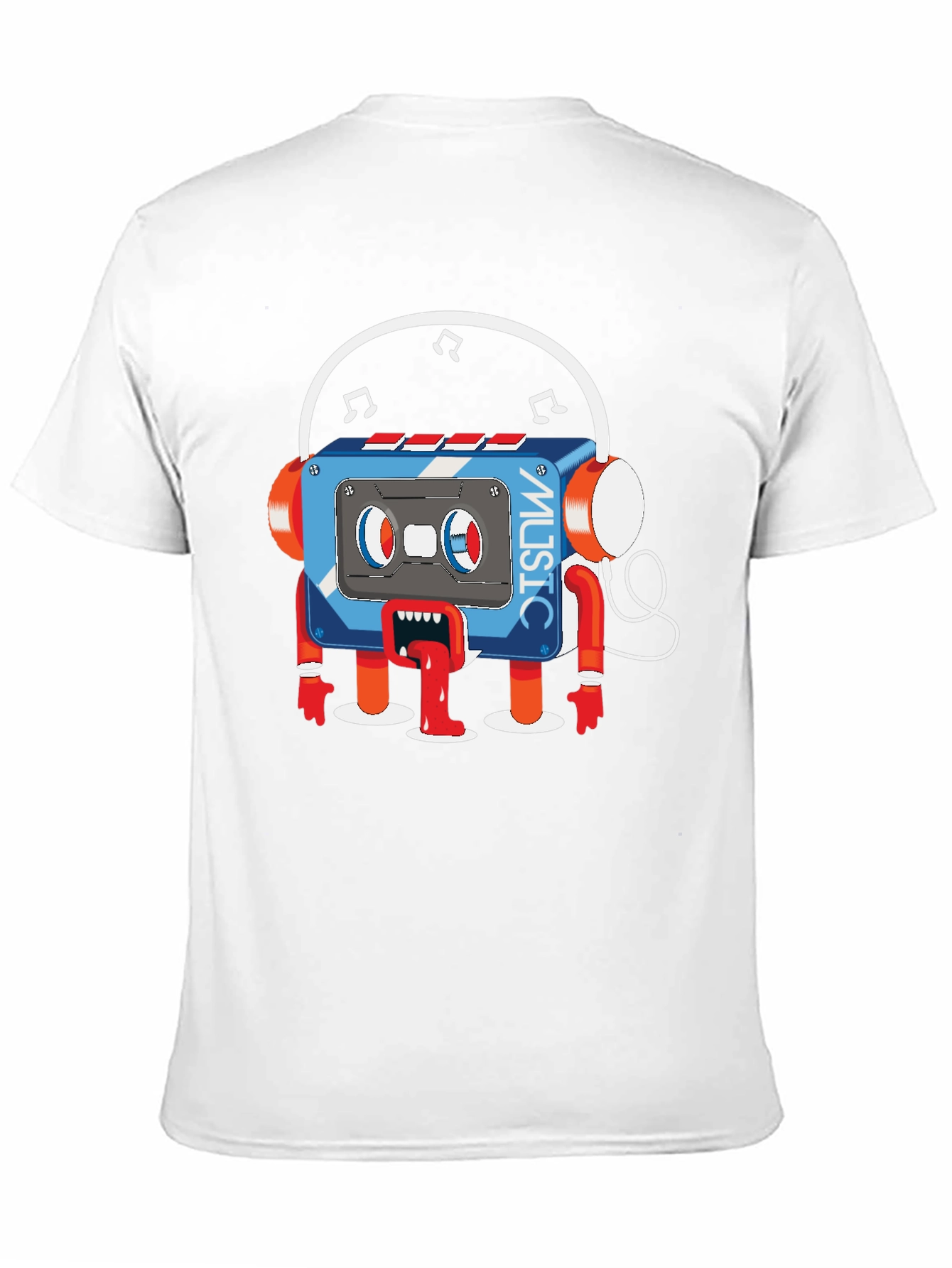 Cartoon Cassette Tape Music Graphic T-Shirt