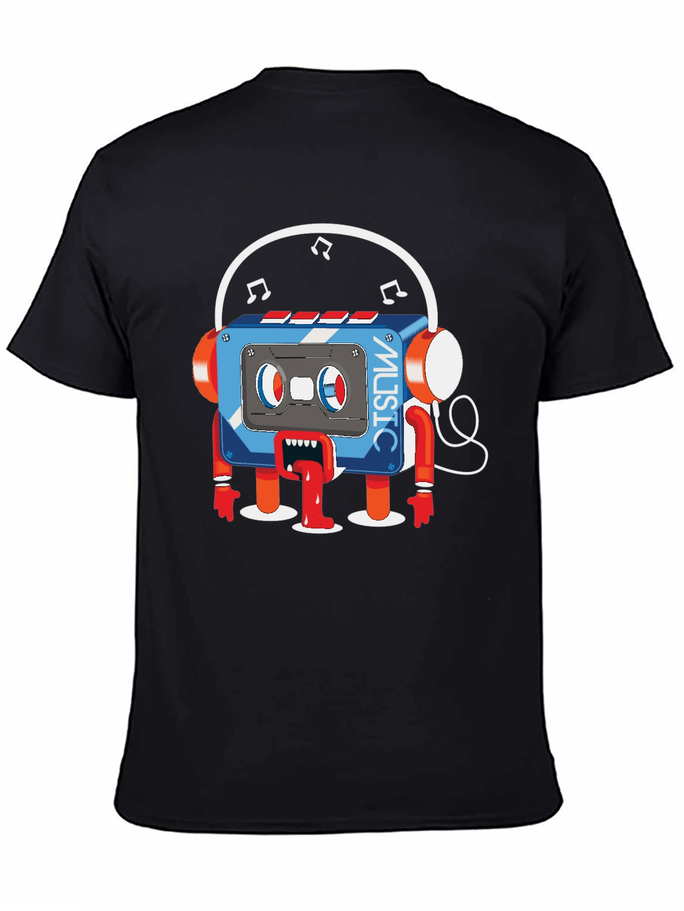 Cartoon Cassette Tape Music Graphic T-Shirt
