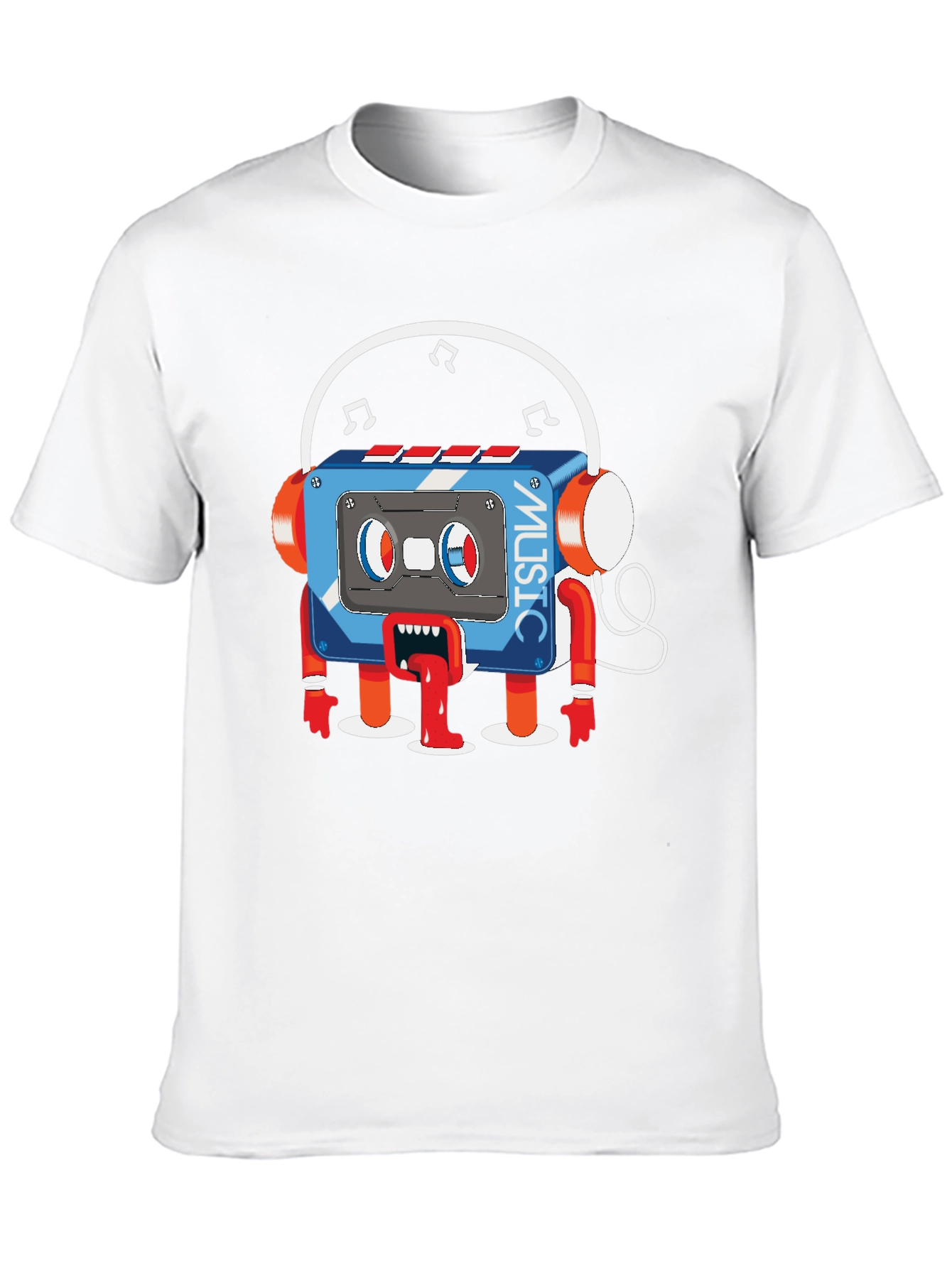 Cartoon Cassette Tape Music Graphic T-Shirt