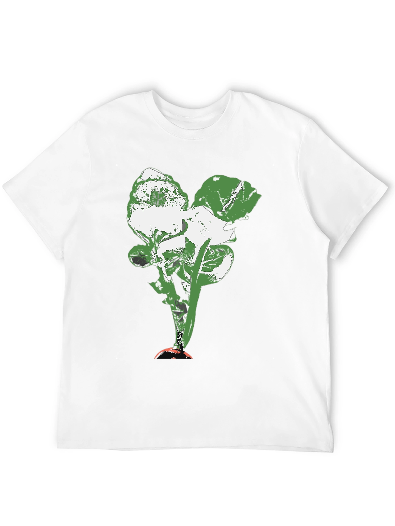 Abstract Floral Print Black Crew Neck T-Shirt