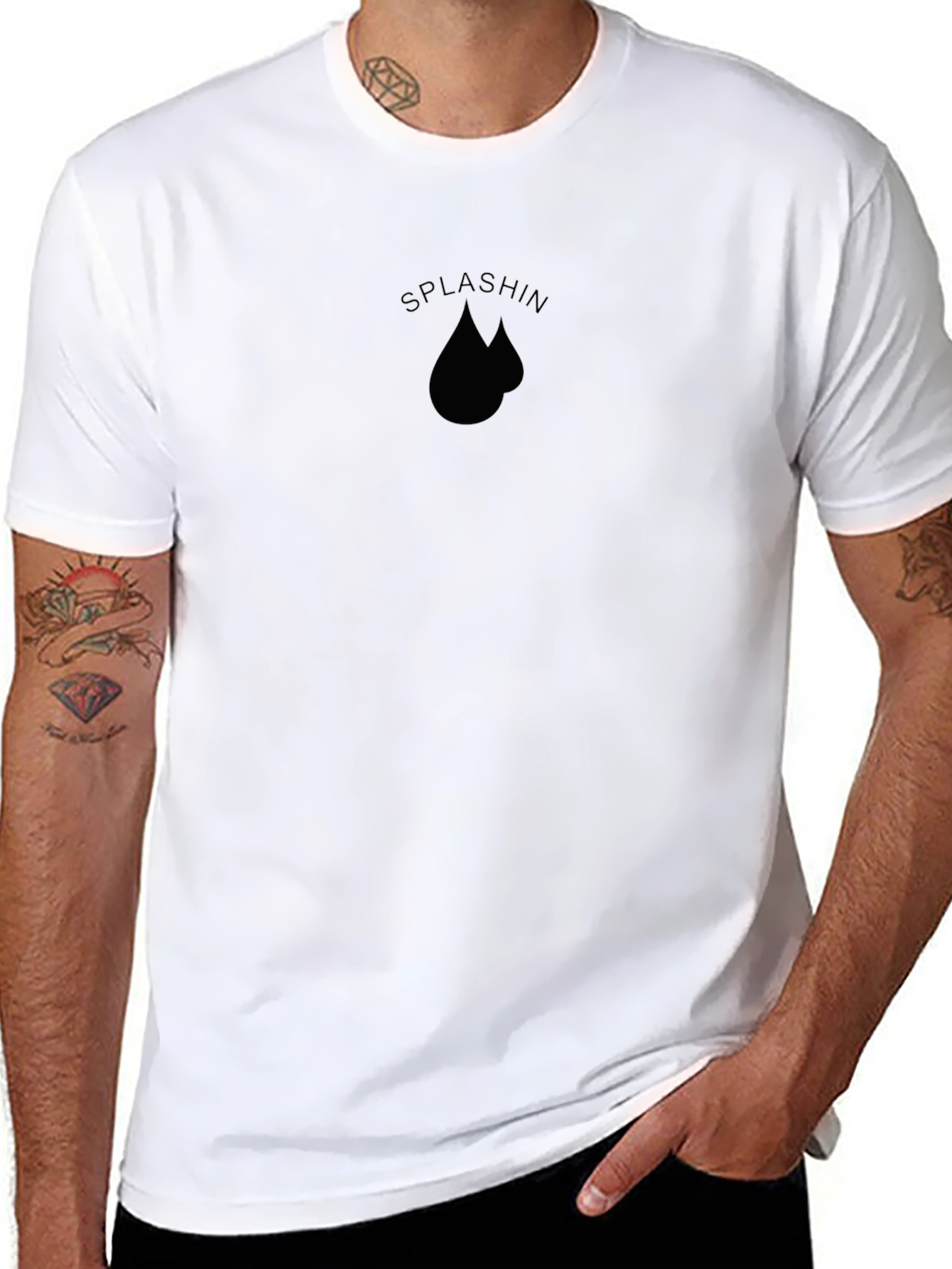 Splashin Black Graphic Tee