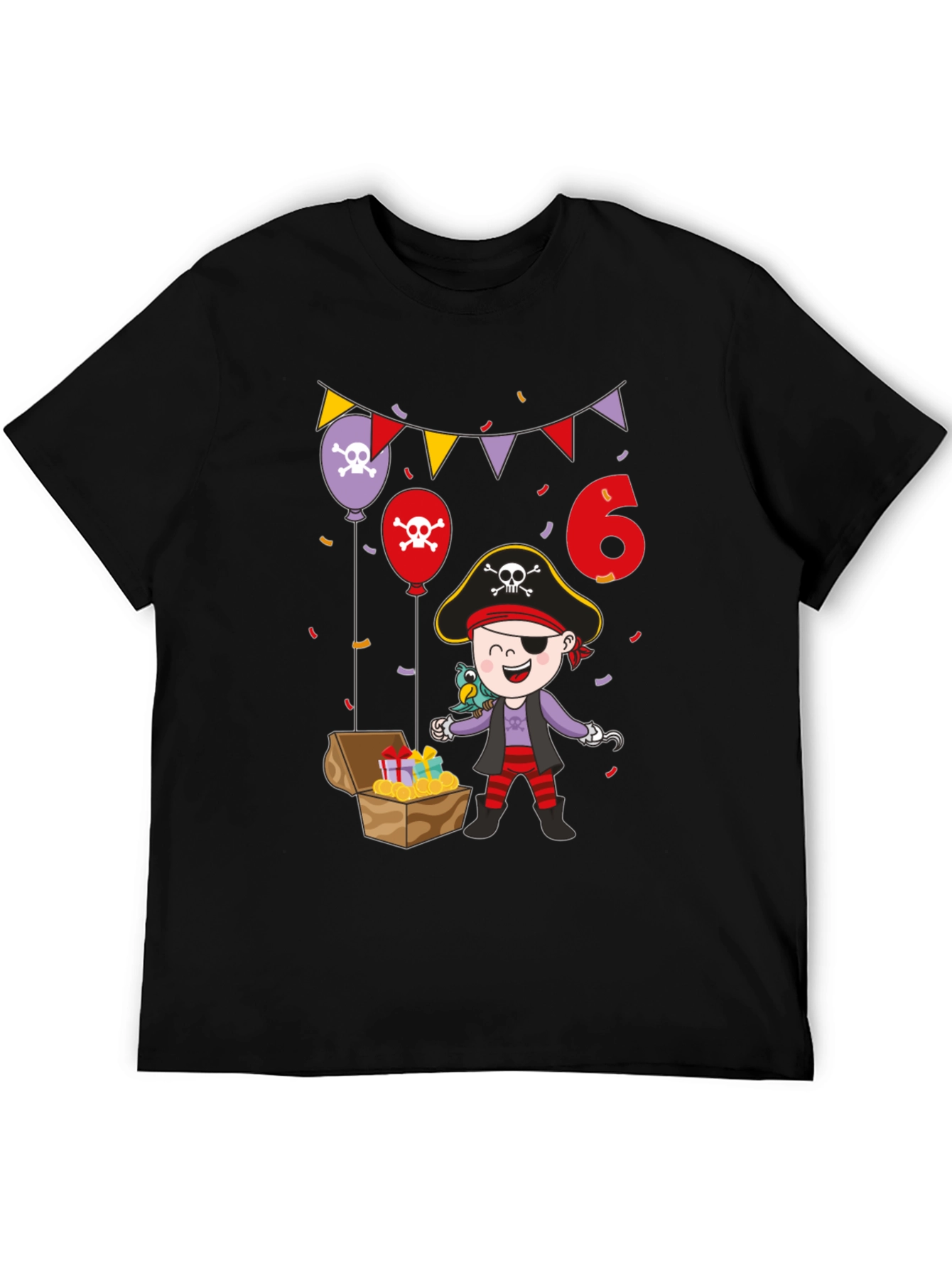 Pirate Birthday T-Shirt - Personalized 6th Birthday Gift
