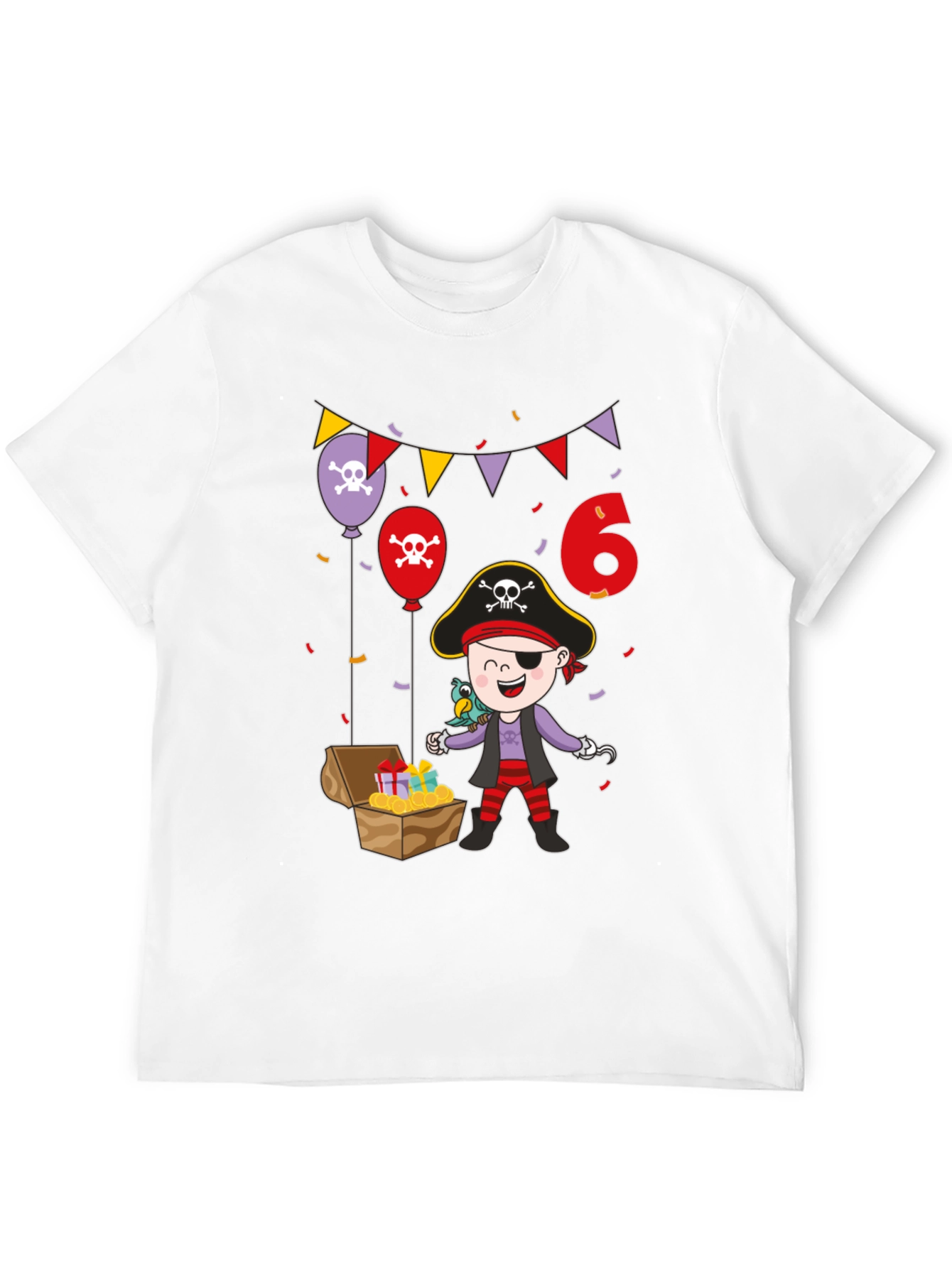 Pirate Birthday T-Shirt - Personalized 6th Birthday Gift