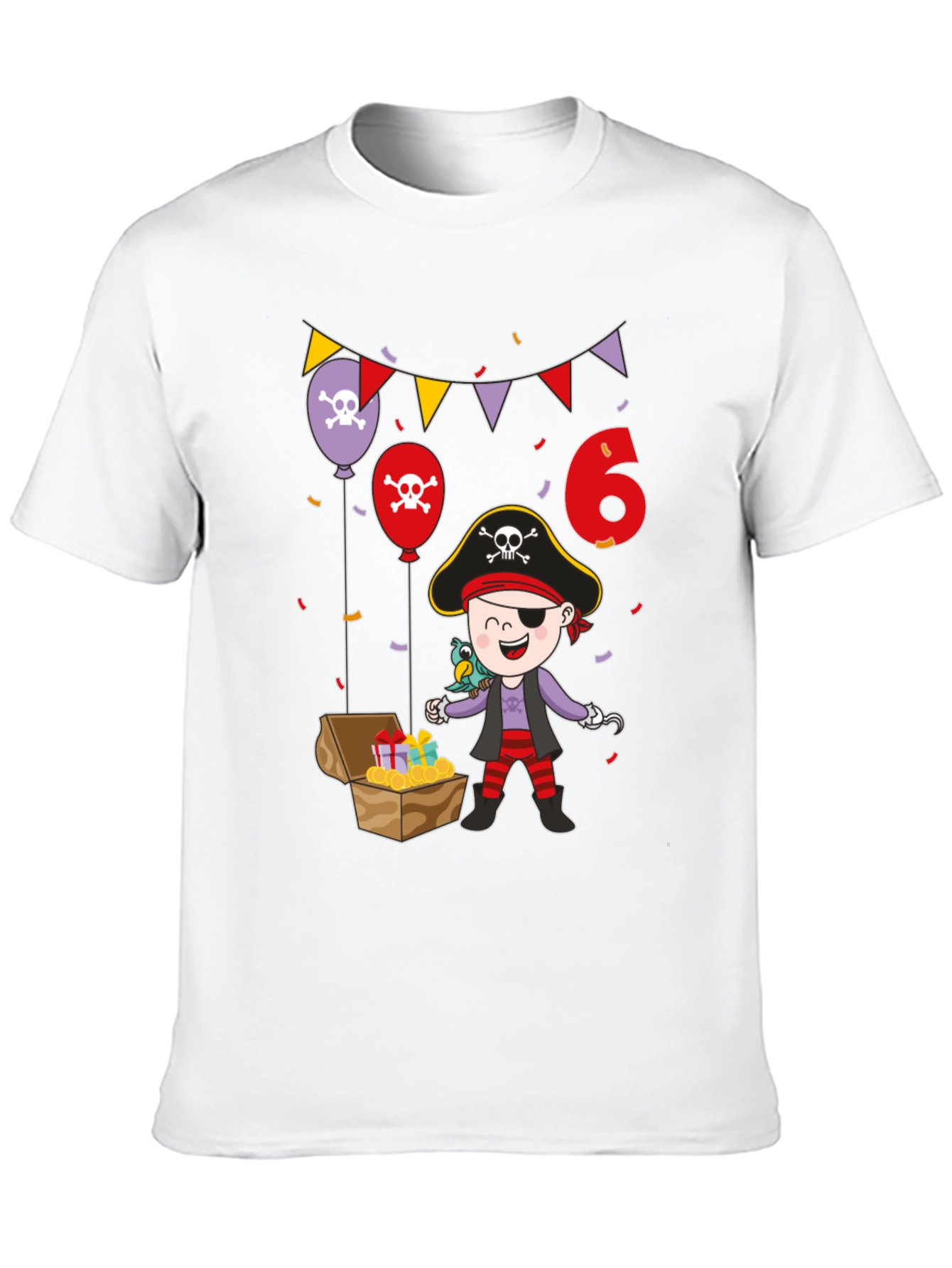 Pirate Birthday T-Shirt - Personalized 6th Birthday Gift