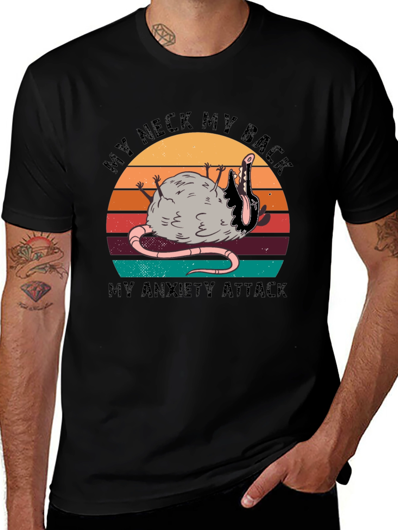 My Neck My Back Opossum Black T-Shirt