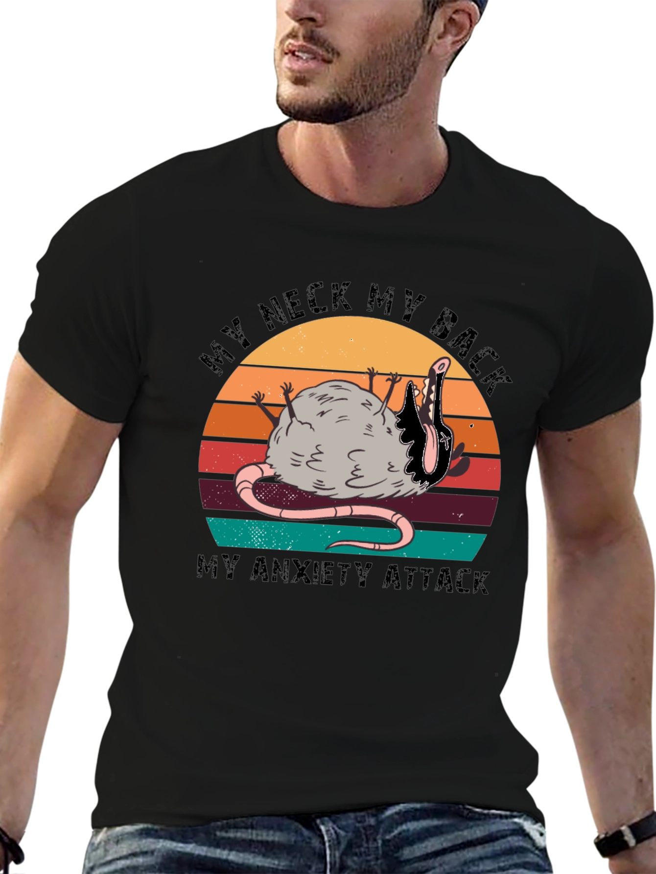 My Neck My Back Opossum Black T-Shirt