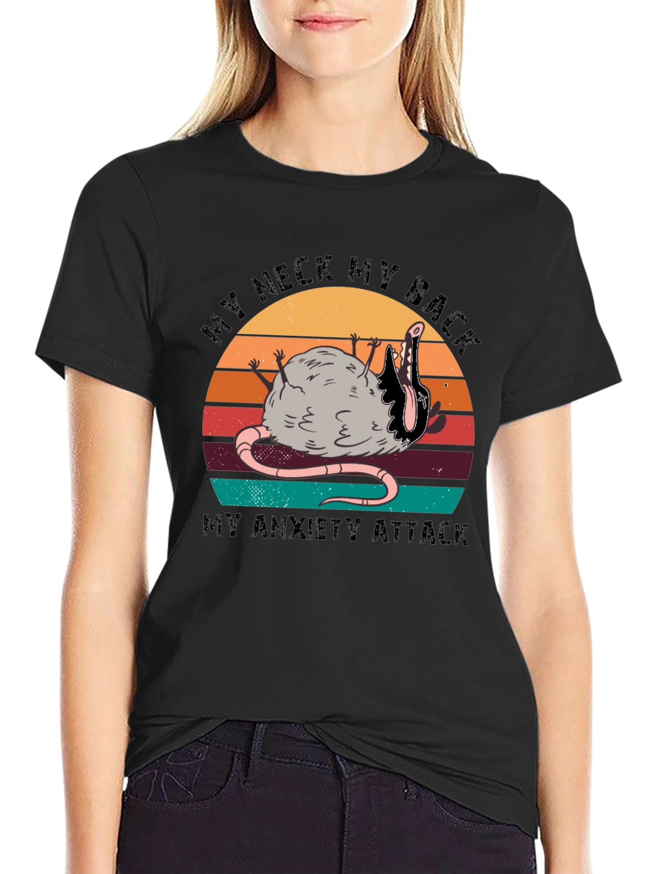 My Neck My Back Opossum Black T-Shirt