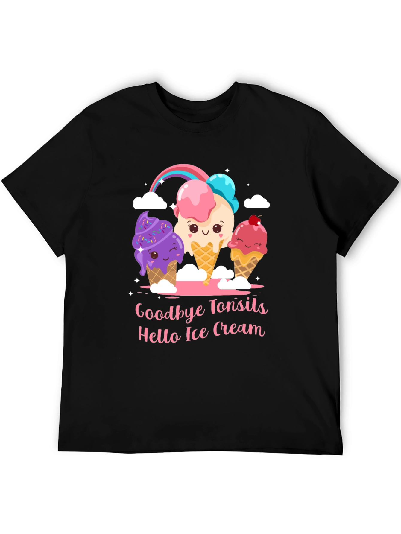 Goodbye Tonsils Hello Ice Cream Graphic T-Shirt
