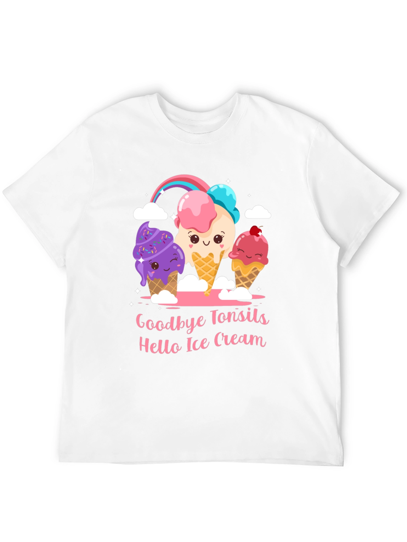 Goodbye Tonsils Hello Ice Cream Graphic T-Shirt