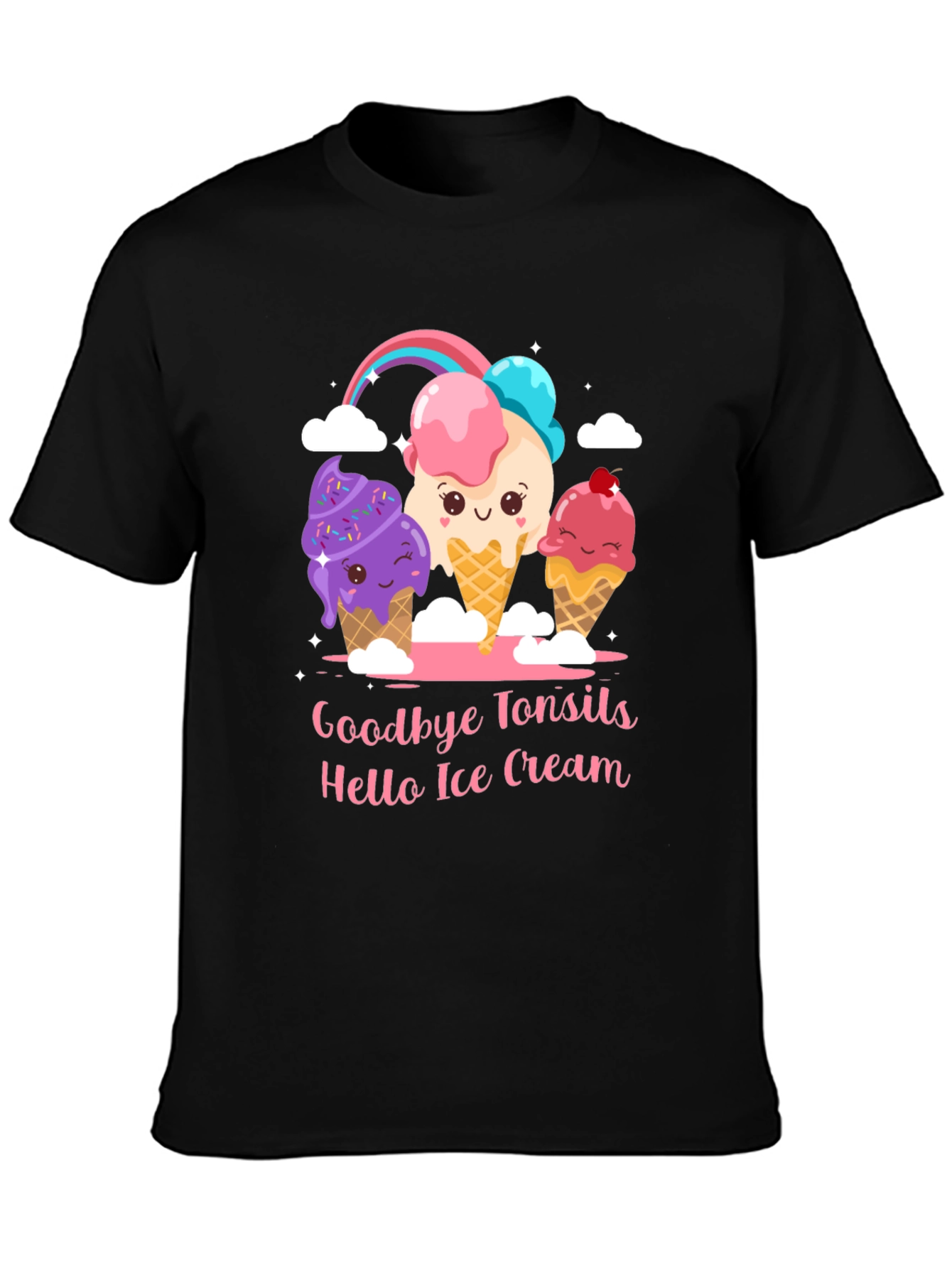 Goodbye Tonsils Hello Ice Cream Graphic T-Shirt