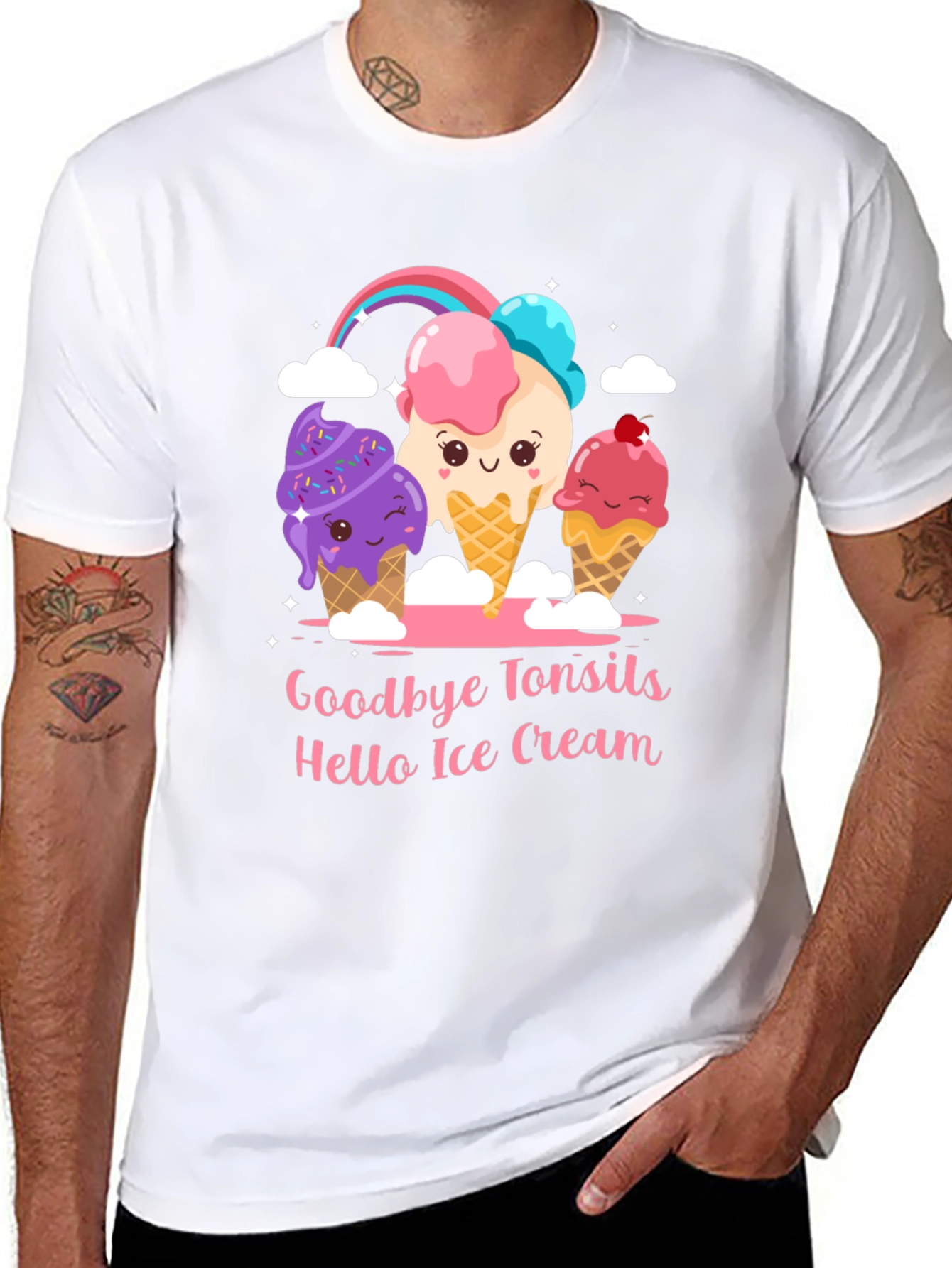 Goodbye Tonsils Hello Ice Cream Graphic T-Shirt
