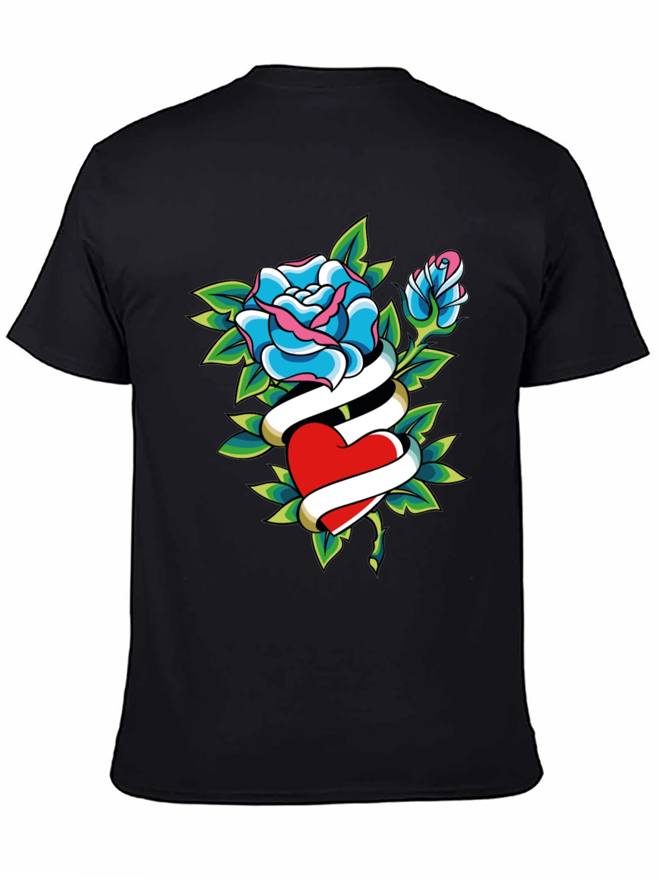 Rose Heart Tattoo Graphic T-Shirt
